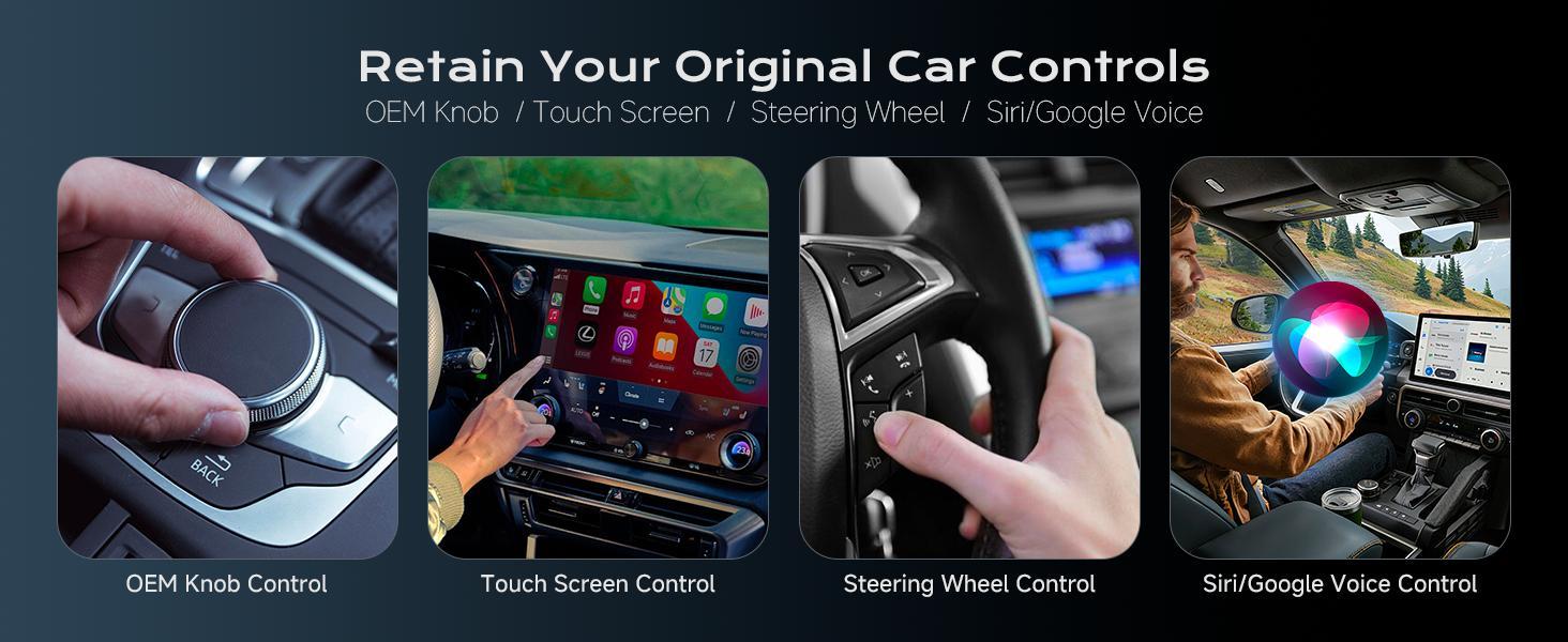 2026 Wireless CarPlay Adapter for iPhone ＆ Android Auto Mini Wired to Wireless Apple Car Play Adapter Plug & Play Compatible for iPhone iOS 10+ Android 11+ with After 2016 Cars