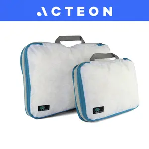 ACTEON 2-Piece Compression Packing Cubes – Clean/Dirty Zippered Portable Organizers for Travel Luggage Storage & Suitcases Travel Organizer Set