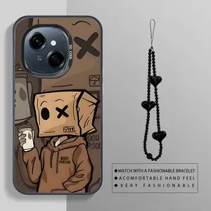 Infinix TECNO SPARK GO 2025 Headset boy with bracelet combination outfit phone Case For Infinix TECNO SPARK GO 2025 with PET Shock proof design perfect for popular