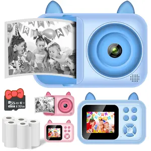 Instant Print Camera for Kids - Portable Thermal Printer with 2.4" Screen, USB Charging, Monochrome Output, Rechargeable Lithium Battery, Ideal for Photos, Labels, Sticky Notes - Travel & Student Gift  Christmas gifts and New Year gifts