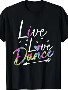 Women's & Girls' Retro Dance T-Shirt - Funny Dancer Ballet Graphic with Dancing Pose, Round Neck Casual Top for Dance Practice, Performances & Casual Attire - Machine Washable Comfortable Dance Apparel