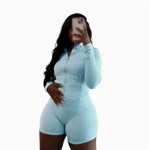 [LTO]2026New hot-selling two-piece set of long-sleeve and shorts with sexy slim fit for European and American sports leisure in spring and summer Sleeveless Sweatsuits Sporty Style Clothes Tennis Attire