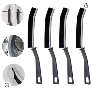 4 PCS Hard-Bristled Crevice Cleaning Brush Kitchen Toilet Cleaner Wood Window Wipe Tool Comfortable Wooden