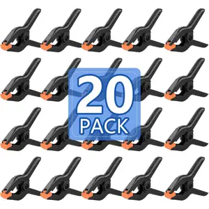 20 Pack 4.5 inch Plastic Spring Clamps, Black Heavy Duty Clips, Backdrop Clips, Woodworking Clamps, Plastic Clamps for Crafts, Backdrop Stand, Woodworking, Photography