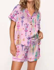 Moon Princess Sailor Guardians Wand Satin Pajama Set For Women Soft Smooth Loungewear Nightwear Homewear Gift for Her
