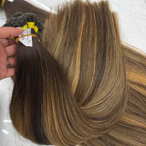 MM Brown and Carmel Itips - 100 Grams Volume Softness Natural Appearance Chemical Free Versatile Styling Professional Quality Multiple Lengths