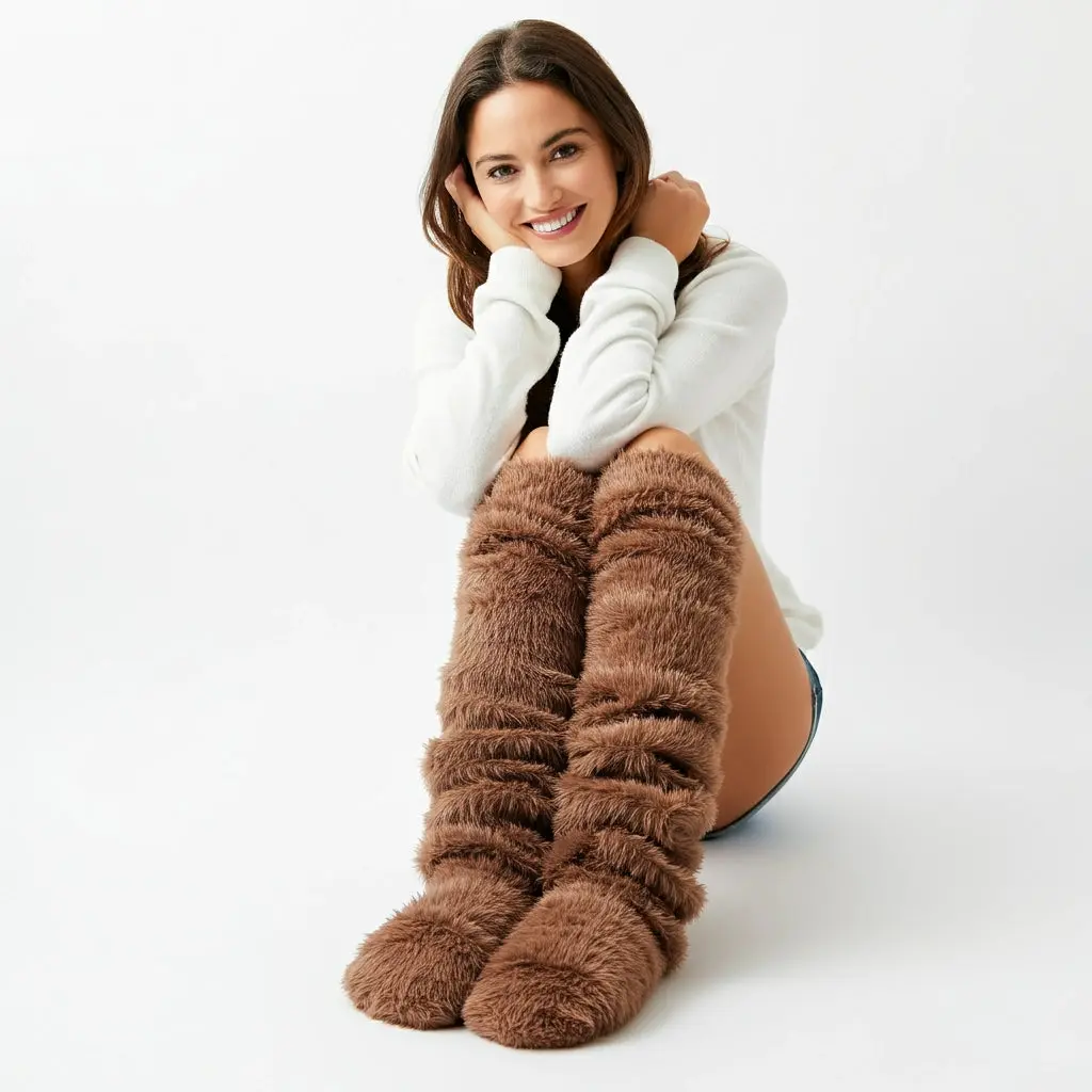TeddyPaws Women's Winter Warm Sock Slippers - Cozy All Seasons Super Soft Fluffy Footwear Best Gift for Her Heart Womenswear