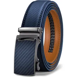 KEMISANT Belt Men, Sliding Ratchet Belt Genuine Leather For Gift Mens ress Pants Oxfords,Size Adjustable