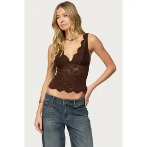 Araura Lace Velvet Floral Top