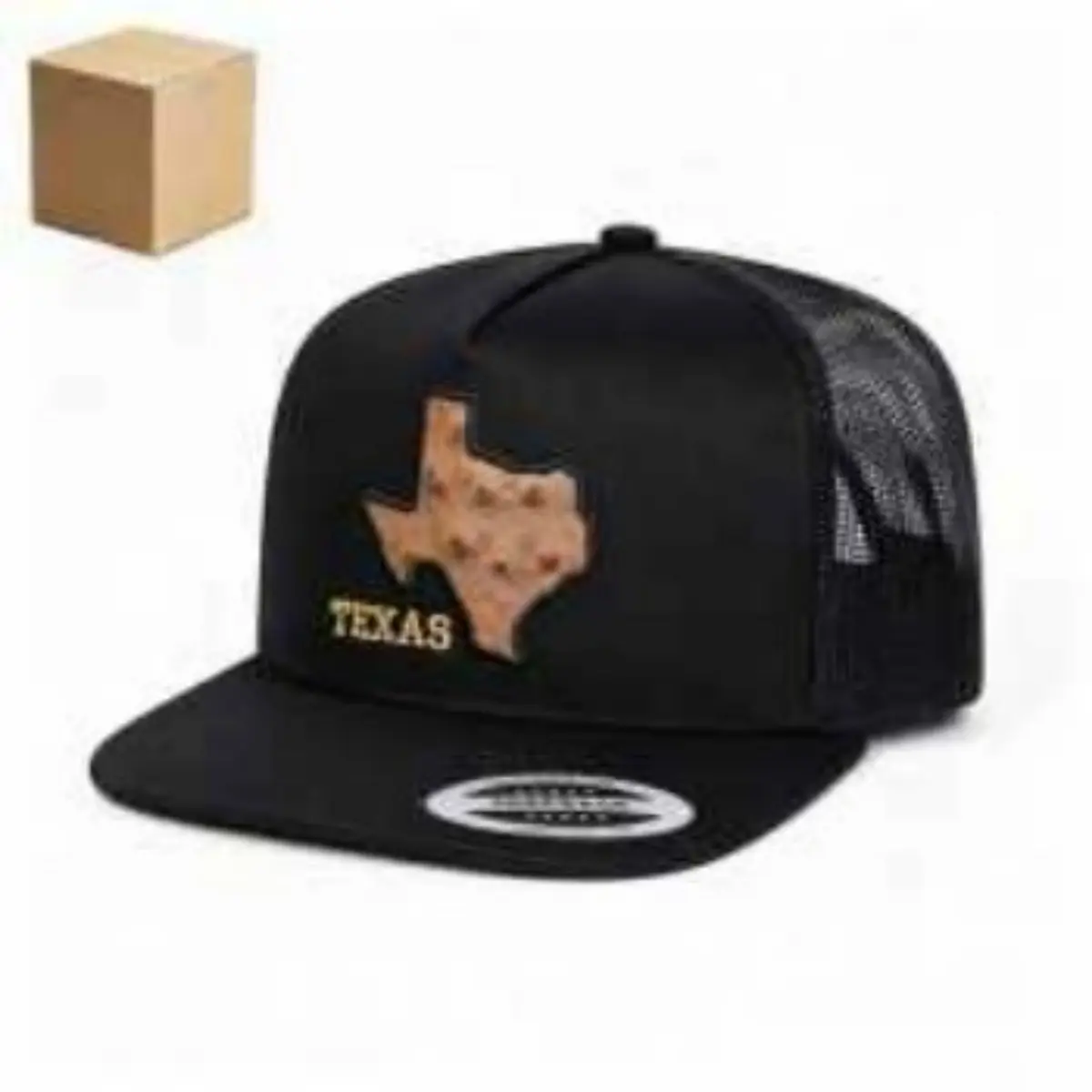 TEXAS State Patch Trucker Hat | Western Vibes with Ostrich Print & Gold Lettering, Adjustable & Sun-proof