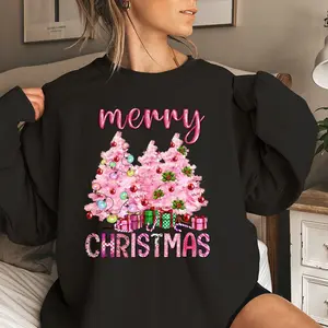 Christmas Trees Sweatshirt, Christmas Sweatshirt, Merry Christmas Sweatshirt,Graphic Sweatshirt Long Sleeve Tops Pullover Fall Outfit Sweatshirt for Women Long Sleeve Shirts Crewneck Fashion Outfits 2025 Trendy Tops Unisex Sweatshirts