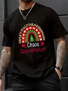 100% Cotton Unisex Funny Christmas Mama Tee Chaos Coordinator Rainbow Holiday Shirt - Be Kind, Be Brave, Be You Tee – Soft Touch, Streetwear