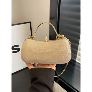 Women's Elegant Shine Glittering Box Bag, Fashion Chain Strap Shoulder Bag for Party, Trendy All-match & Exquisite Handbag