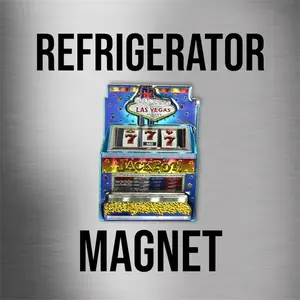Fridge Magnet Las Vegas 2D Blue Slot Machine Magnet – Jackpot Souvenir | Refrigerator Magnet