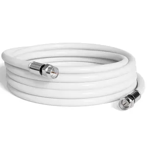 Coaxial Cable, 25 FT, RG6, Coax, TV Wire, Flexible, Indoor/Outdoor, Cable for High-Speed Internet, Dual Shielded, CATV, UV Resistant, CL2 Rated, 7 Meters, White