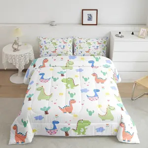 Dinosaur Comforter Set,Twin Full Size,Cute Dinosaur Bedding Set for Boys Girls Teens,Cartoon Dinosaur Comforter,Dinosaur Print Duvet Set