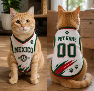 Personalized Mexico Dog Jersey, Custom Cat Football Shirt with Name Number