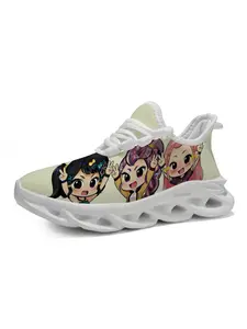 Exclusive Cartoon Printed Kids Sports Shoes, Stylish Q-Version Design, Cute Anime Kpop Print with Breathable Lightweight Sole, Essential Casual Training Shoes for School Life