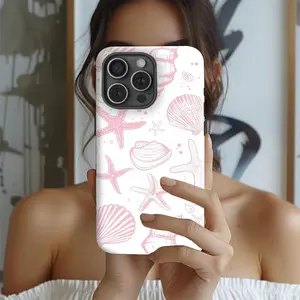 [New Product]Phone Case - A Two-In-One Film Shell Featuring Starfish, Shells, And Conchs - Durable, Shock-Absorbing, And Stylish Protection Suitable For Iphone 11, 12, 13, 14, 15