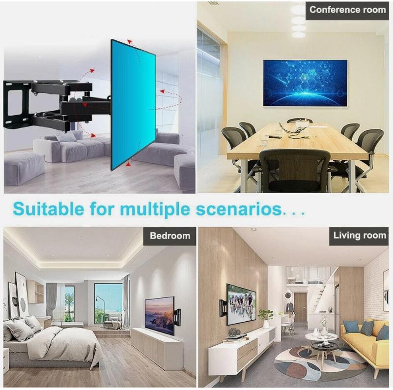 Full Motion HDTV TV Wall Mount Bracket 32 36 37 40 42 47 50 52 55 60 65 70 inch