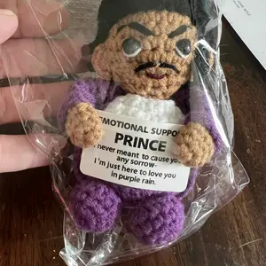 Emotional Support Prince Crochet Doll Handmade Comfort 3D Plush Collection Stuffed Animals Unique Appearance Soft Cozy Feel
