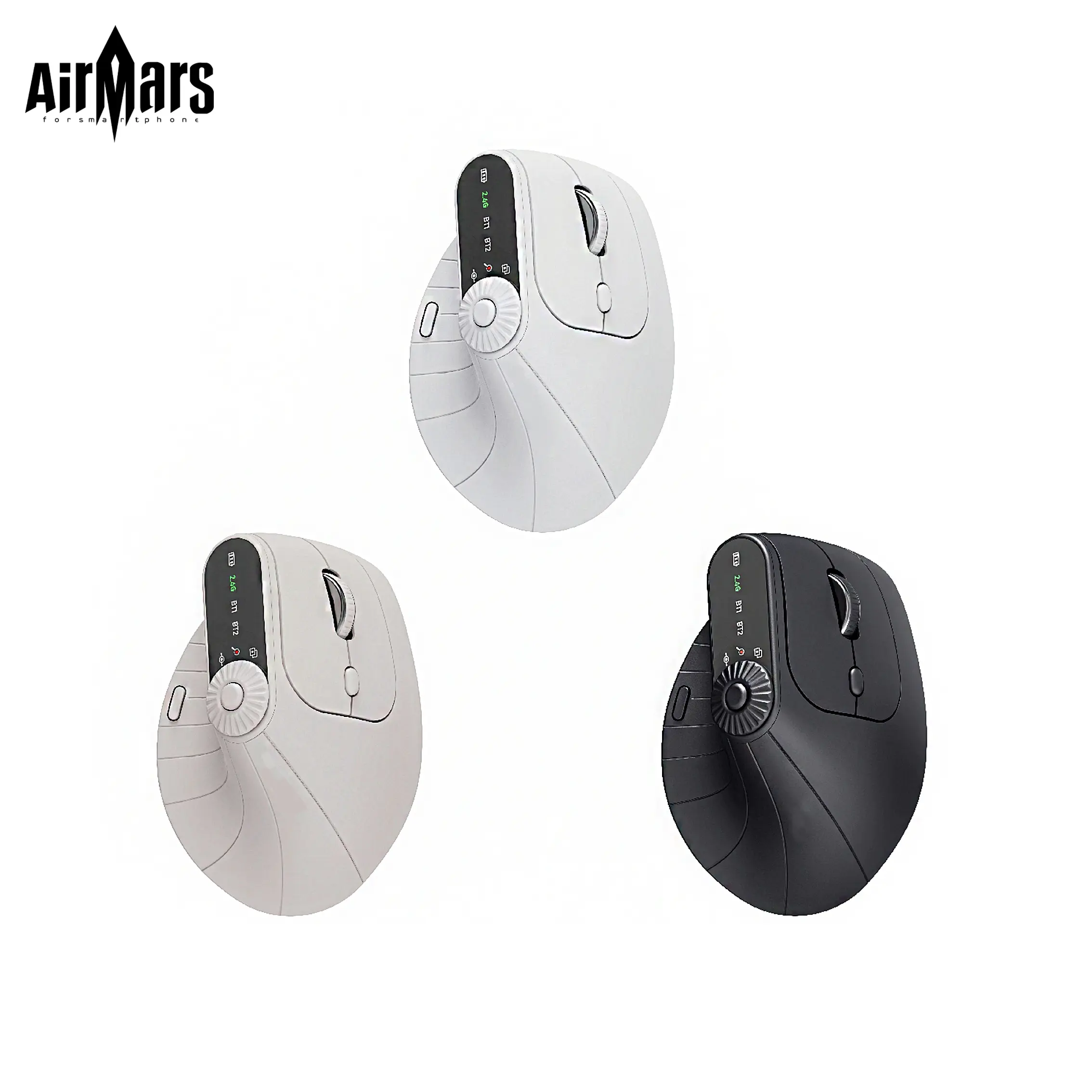 Monster-M2 Pro Upgraded Version Bluetooth Wireless Mouse Ergonomic Vertical Vertical Mouse 2.4G Bluetooth Long Battery Life Laptop Desktop Computer Knob Function