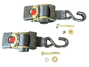 Scout Brackets Retractable Ratchet Straps 2 Bundle Heavy Duty Industrial Hardware Parts Rope Metal Lock for Trailers UTVs ATVs Golf Carts Motorcycles Lawnmowers Boats