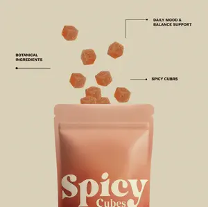 Spicy Cubes Gummies - Spicy Cubes Dailies- Maca Root Extract,L-Theanine,Caffeine & Ginger No Live Cultures