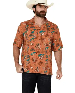 Wrangler Men's Conversation Print Short Sleeve Snap Western Shirt - 112359531