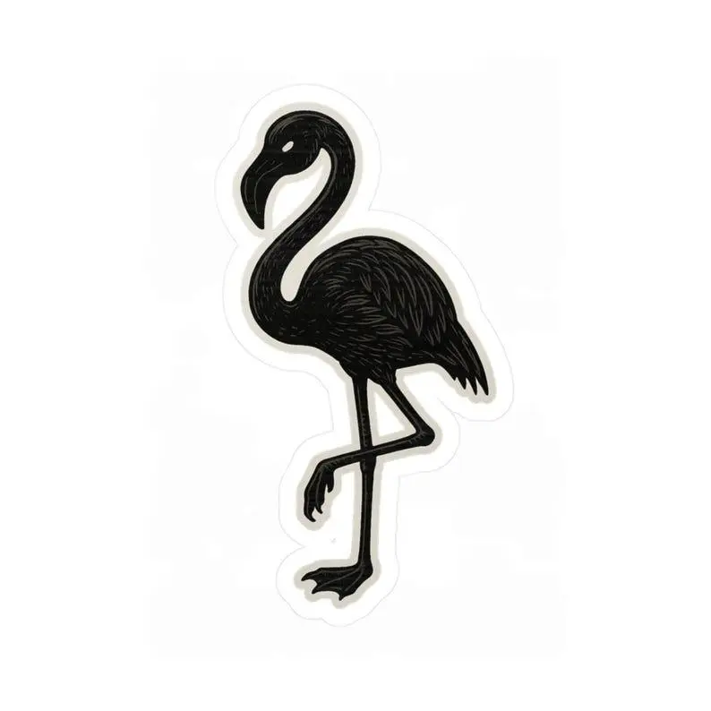 Black Flamingo Vinyl Decal - Inspirational Sticker for Home Decor, Laptop, Gift, Affirmation, Self-Care