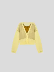 Pan Rui hollowed out western-style versatile design sun protection knitted sweater Pan Rui mohair wool fashionable high-end sun protection sweater jacket