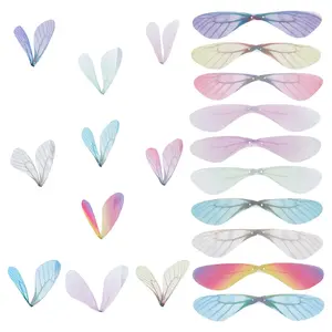 100Pcs  Dragonfly Wings Charms Butterfly Wings Pendant Fabric Wings Decoration for Women DIY Earring Jewellery Making Indoor Home Party Decor Crafts