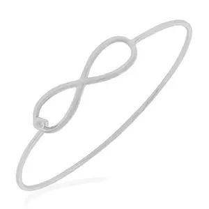 925 Sterling Silver Classic Infinity Bangle Bracelet