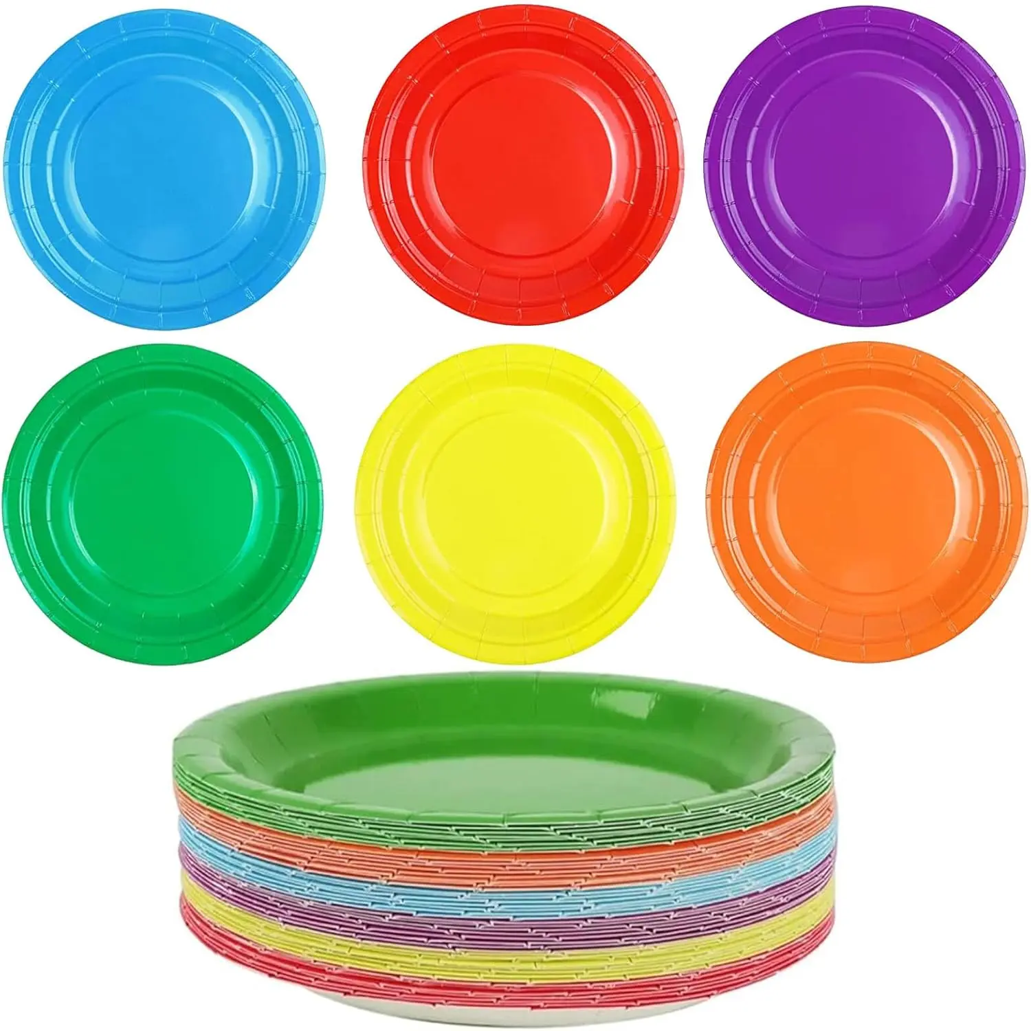 72Pcs Round Disposable Paper Plates 7 Inch Paper Dessert Plates,Disposable Plate for Party, Dinner, Holiday, Picnic, or Travel Party Plate - Home Improvement.