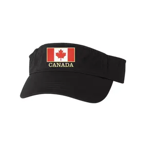 Canada Flag With Classy Gold Trim Canadian Pride Embroidered Visor Dad Hat
