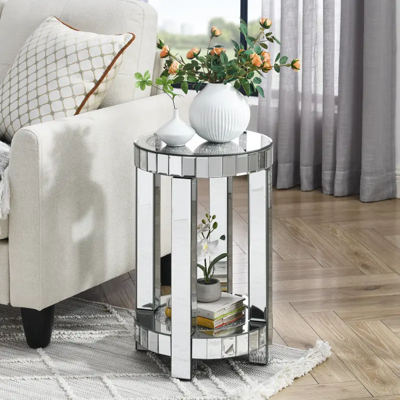 dressing table stool silver 2-Piece Silver Makeup Vanity Set, Vanity Desk, Dressing Table Set w/Round Mirror, 4-Drawers and Stool, Height-Adjustable NHL-844P262897S