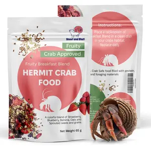 Natural Hermit Crab Food – High-Protein Hermit Food with Real Fruit and Sprouted Grains – 65 g (2.3 oz) Crab Food for Pet Hermit Crabs by Snout and Shell