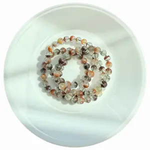 Natural Gemstone Manifestation Bracelet, 8mm Natural Four Season/Garden Phantom Quartz Crystal Bracelet/Colorful Transparency High Quality/Give you different powers at Easter/Gifts