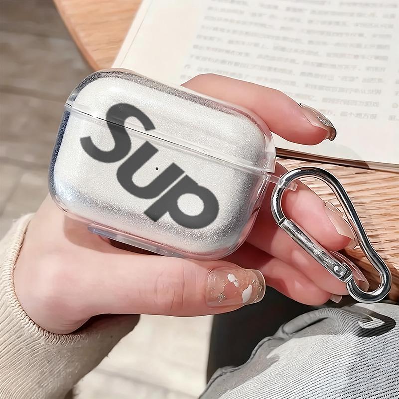 Slanted Bold Supreme Style  AirPods Case Shockproof Dustproof Armor for AirPods 1/2/3/4 Drop-Proof Protection Streetwear Vibe Perfect Gift for Tech Fashion Heads