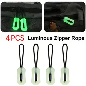 4 Pack Glow in The Dark Zipper Pulls for Luggage Backpacks Handbags Suitcases, Easy to Find in Low Light, Durable for Travel Camping Hiking Daily Use