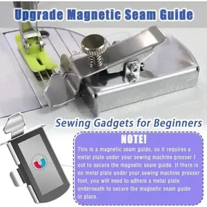 1pc Magnetic Seam Guide, Upgraded Multi-Functional Sewing Edge Locator, Universal Gauge Tool For Household, Vintage, And Industrial Machines, Easy Positioning & Anti-Curling, Sewing Gadgets For Beginners, Multifunctional Home Sewing