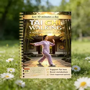 Tai Chi Walking Training Notebook, 28-Day Plan, Daily 10-Minute Sessions, Ideal for Fitness Enthusiasts, Easy-To-Use Guide
