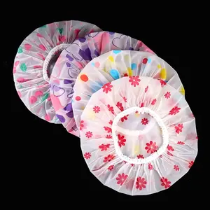 6pcs Thickened Shower Caps for Women - Floral & Geometric Patterns, Breathable & Comfortable Bath Head Covers for Spa, Salon, Home Use - Durable Plastic, No Fragrance, Spa Accessories, Salon Essentials, Stylish Headwear, Secure Fit Design
