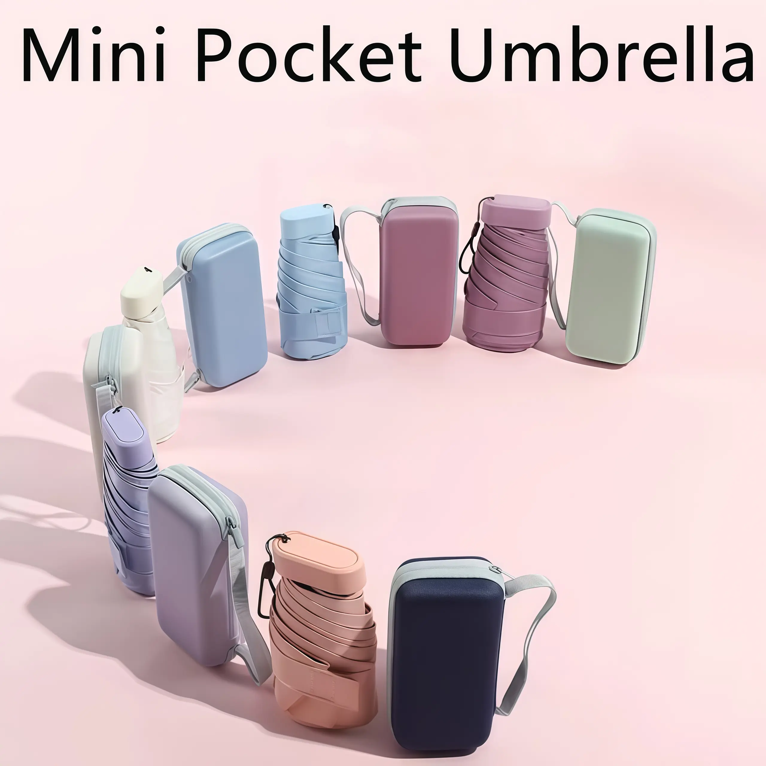 Mini sun umbrella, compact and portable pocket umbrella, sun protection umbrella, UV protection umbrella, rain and light dual-use umbrella, women's sun umbrella, card bag umbrella, can be carried with you