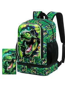 Kids 3D T-Rex Dinosaur Backpack for Boys, 2 in 1 School Bag Set with Pencil Pouch, Durable Bookbag for Primary School, All Seasons