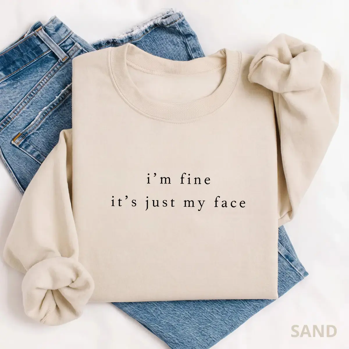Women's Classic Casual Crew Neck Fleece Fabric Unisex Sweatshirt - Funny RBF Resting B Face Sarcastic Introvert Graphic Top, Grumpy Nurse Coworker Gift