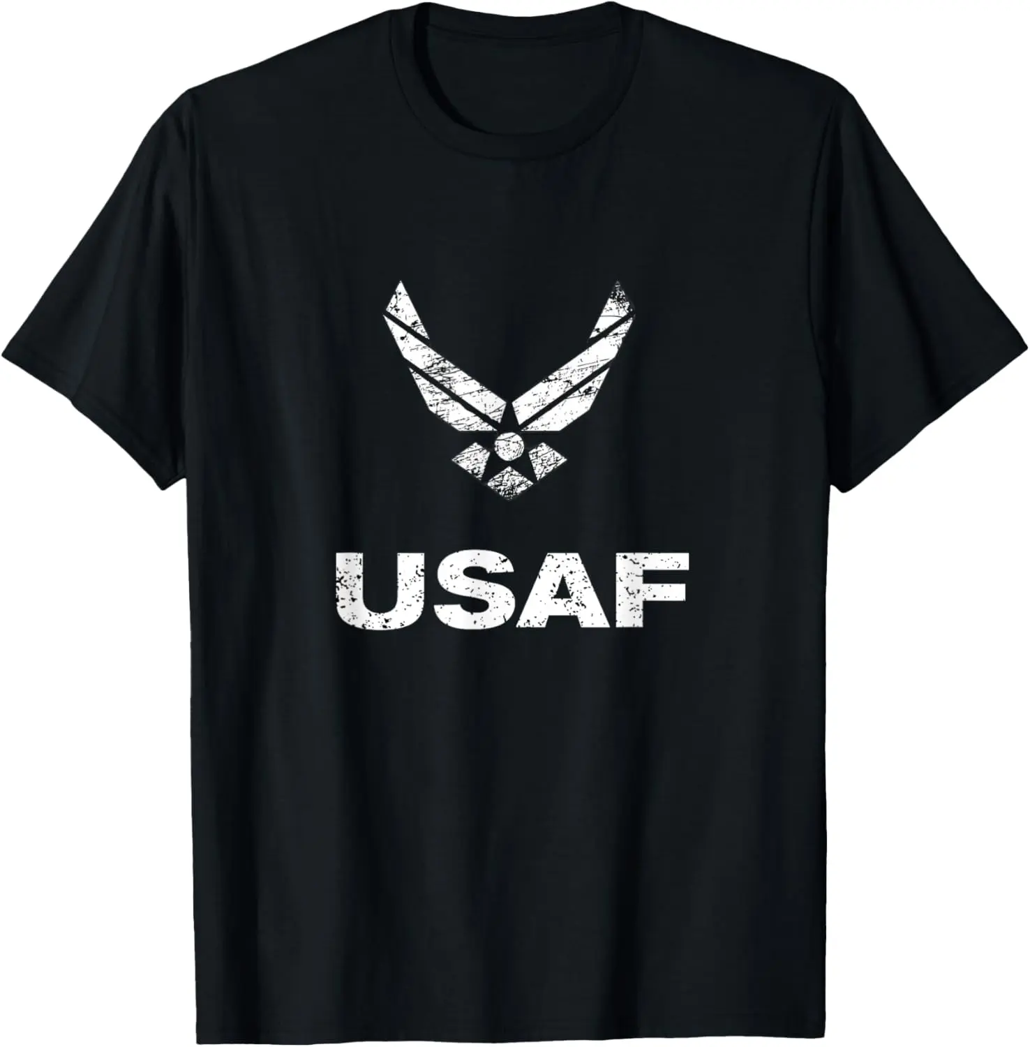 Cotton(pure) USAF Air Force Distressed USAF Simple Logo Design T-Shirt