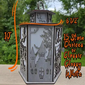 Macabre Mayhem Halloween Tealight Lantern - 10" x 6.5" - Includes Flameless White Tealight