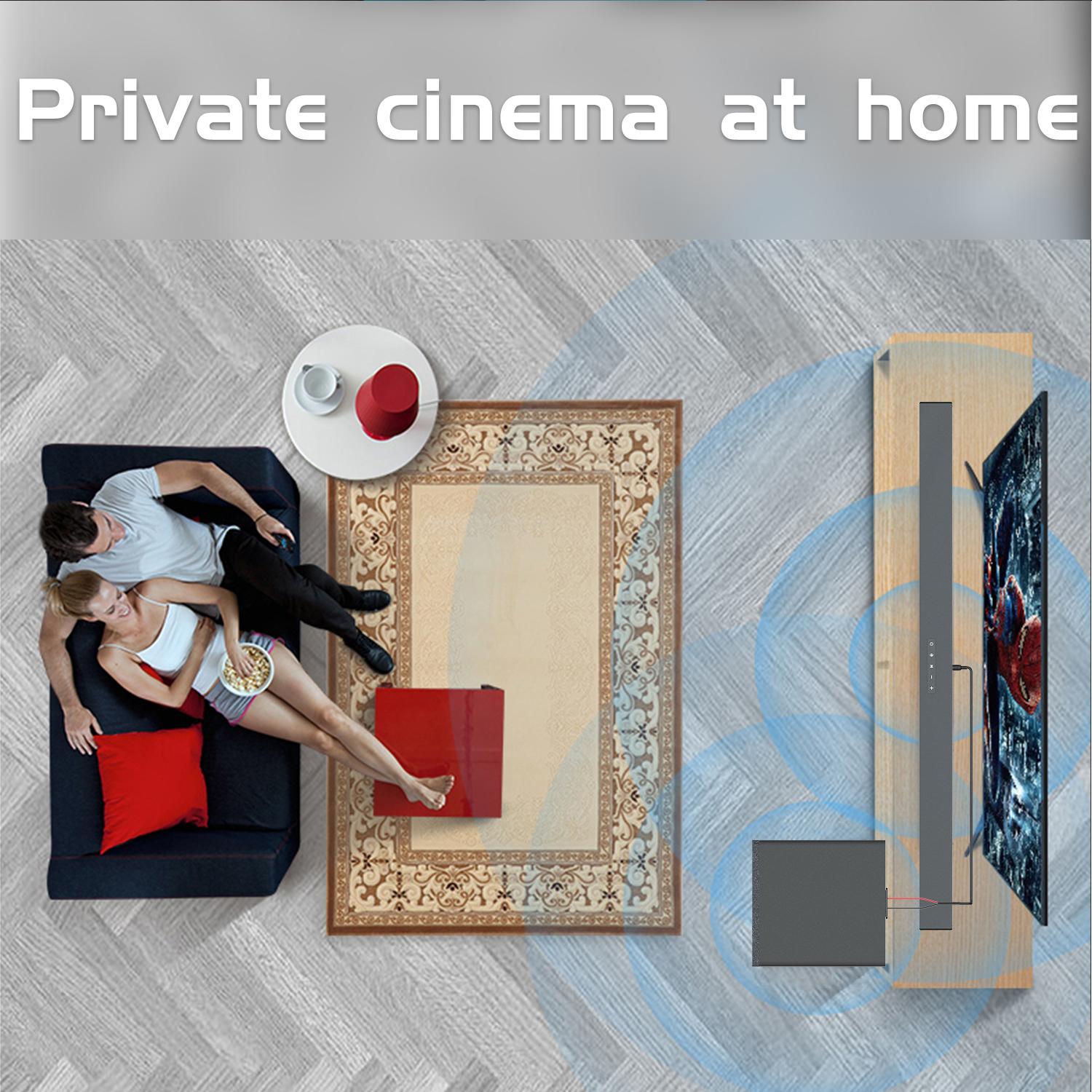 Bluetooth Soundbar With Subwoofer, 2.1 Heavy Bass Surround Sound System, TV Speaker, Home Theater Stereo, Bluetooth 5.0, AUX/USB/Optical/HD(ARC) Connection