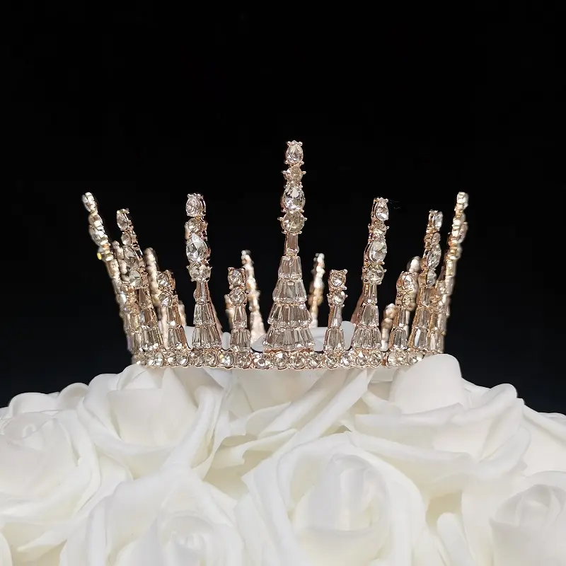 Tian Sweet 34035-RG Crown Shape Cake Topper, 5.3 oz Rose Gold Decorating Cake Accessory for Wedding (Festive & Party Home Supplies), 5.3Oz